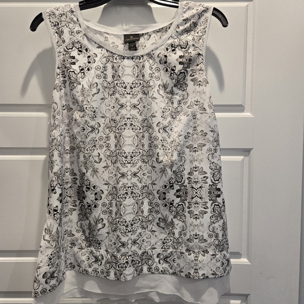 Worthington, Large, white and black, shirt